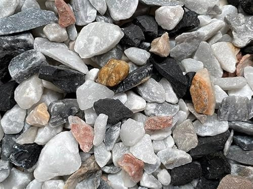 Geosism & Nature Graniglia miscelata, Granulato per Giardino, Grigio Perla Mix 8-16 mm (1200 kg)