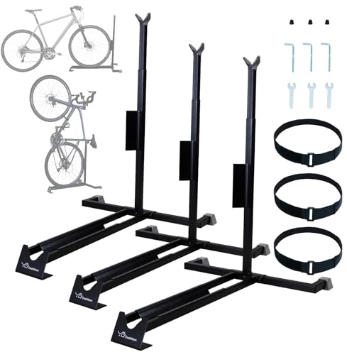 CCLIFE Support Vélo Vertical 3pcs Râteliers à Vélo pour 24 à 29 Pouces de Course et de Montagne