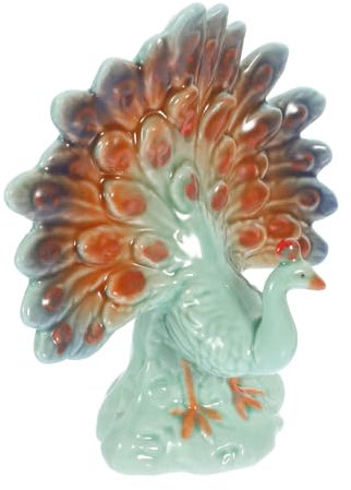 GRIRIW Keramik Pfau Statue Ornament Tisch Dekoration Kleine Tier Figur Aus Keramik Für Wohnzimmer Büro Zimmerdekor