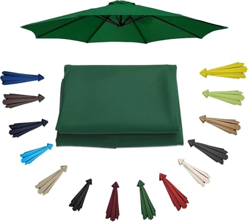 uyeoco Toile de Rechange pour Parasol Déporté de 200/230/250/270/300/350cm 6/8 Baleines Auvent De Rechange Extérieur Auvent de Remplacement pour Jardin Pelouses Plage Piscine Terrassepour