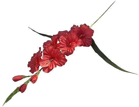 Künstliche Gladiolen-Blume, lebendige Kunstblume für Zuhause, Büro, Festival, Rot, 65 cm