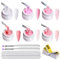 Kit de Gel para Uñas 6 Colores, Gel UV de Construcción Rosa para Extensión Modelado Base de Refuerzo, con Cepillo y Moldes de Uñas para Principiantes y Profesionales