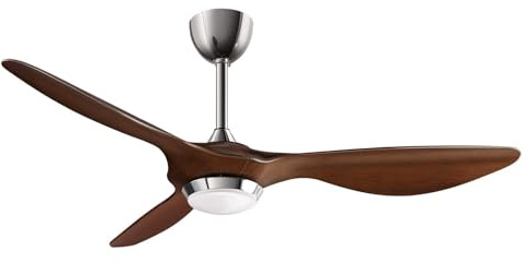 reiga Deckenventilator mit Licht 132 cm, Fernbedienung | ABS-Kunststoff-Flügel, Leiser DC-Motor mit Naturwindmodus, Dimmbares Licht mit 3 Farbtemperaturen, Sommer-/Winterbetrieb