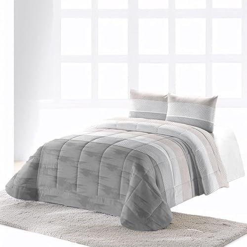 Rufino Díaz Edredón Invierno Idol Estampado 350g + Funda Cojín (Gris - 105 cm) - Otoño/Invierno - Suave y cálido para tu Descanso