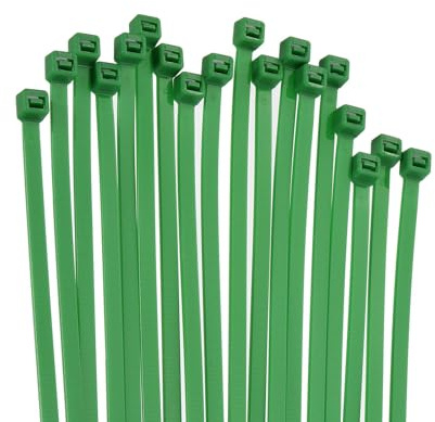 Unifizz Juego de 100 bridas de 250 mm x 5 mm, color verde, de nailon resistente para gestión de cables, envolturas de plástico resistente para el hogar, la oficina y el bricolaje