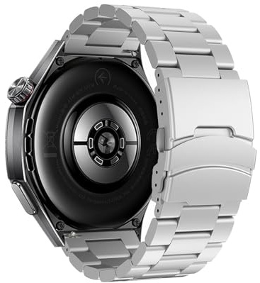 Titanarmband 22mm for Huawei GT6 GT5 pro 46mm Klockarmband Länkarmband for Huawei Watch 5 4 3 2 Ultimate Band(Silver,For GT5 Pro 46mm)