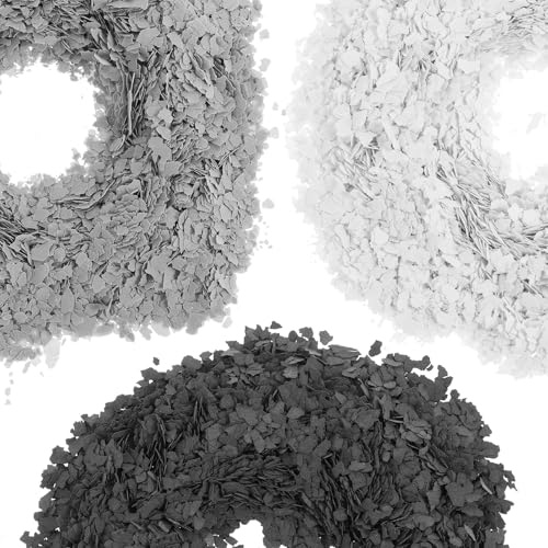 Hohopeti Scaglie di Vernice Colorate per Pavimenti in Cemento 1 Kg Rivestimento Decorativo per Interni ed Esterni Vernice Nera e Bianca per Pareti e Garage Facile Applicazione per