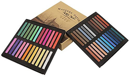 OVAQUIXI Pastelli Pastello Morbidi, Set Di Gessetti Per Tintura Per Capelli Usa E Getta Pastelli In Gesso Con Toner Fine E Uniforme Per L'Arte (48 colori)