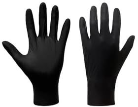 FNBDDX Lot de 10 gants jetables en nitrile for barbecue et grillades. Gants cuisine noir, sans poudre, résistants à la chaleur adaptés au contact alimentaire