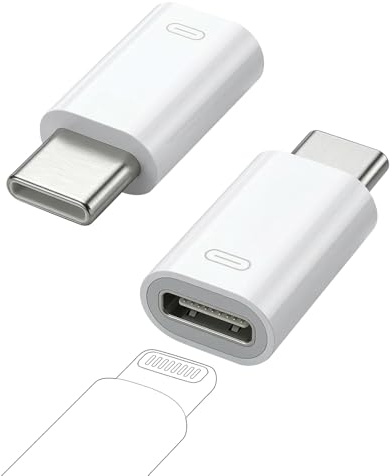 HENGBIRD Lightning till USB C-adapter, 2 stycken adaptrar, Lightning till USB C 27 W PD med snabbladdning, dataöverföring, kompatibel med iPhone 17 16 15 iPad MacBook Galaxy S25/S24, inte för ljud/OTG