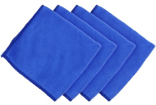 MUCKLILY 50pcs Microfiber Car Wash Cloths 30x30cm Blue Wiping Cloths for Car Cleaning and Drying, Absorbent Cloths for Auto Detailing and Vehicle Care