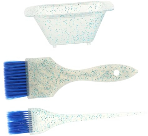 KICHOUSE Kit Profesional para Teñir el Cabello Cuenco de Plástico Azul y Cepillo para Uso en Salón Teñido Personal DIY