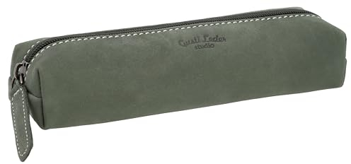 Gusti Federmappe Leder - Peter Mäppchen Stifteetui Schlamper Schlamperrolle Schlampermäppchen Federtasche Blau