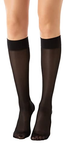 RelaxSan Basic 850P (1 par - Svart, Sz.5) Knästrumpor, 140 den, PLUS, gradvis kompression 22-27 mmHg