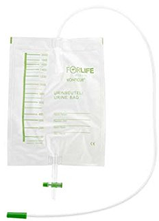 Bettbeutel - 2000 ml - 130 cm Schlauchlänge - Ablass - Unsteril - VPE zu 10 Stück - PZN 13828002 - KONTICUR®