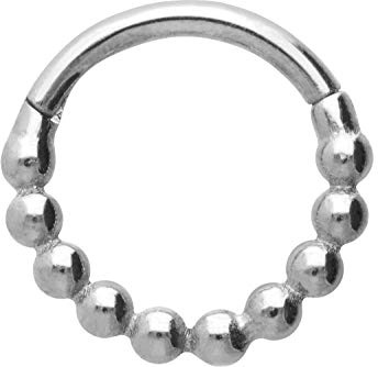 PIERCINGLINE Chirurgenstahl Segmentring Clicker | KUGELN | Piercing Ring Nase Septum Ohr Helix Tragus | Größen & Farbauswahl