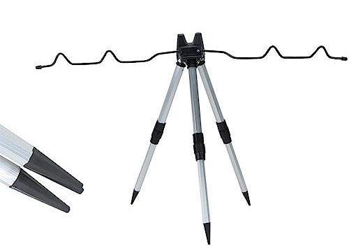 YORKING Portable Fishing Rods Tripod Stand Hold 5pcs Fishing Rod Sea Coasting Rock Fish for Sea Beach Shore Pier Tackle Telescopic