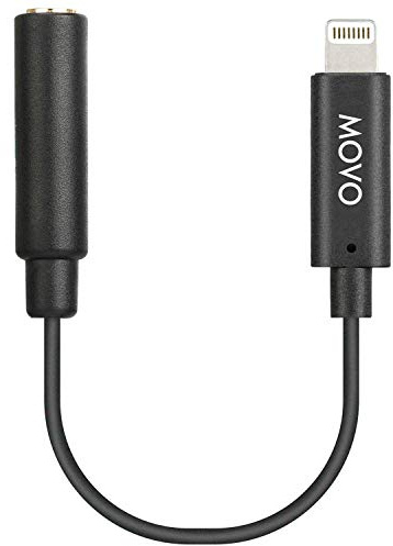 Movo IMA-2 3.5mm TRS to Lightning iPhone Headphone Adapter - Apple Aux Adapter for Mics and Headphones - 3.5 mm TRS Audio Cable to Lightning Adapter