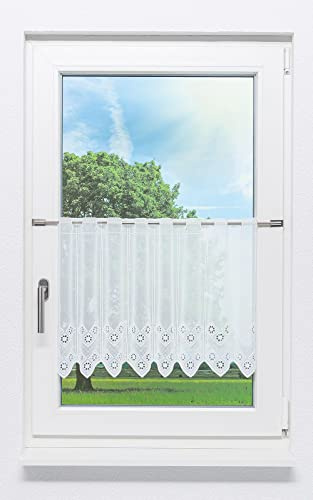LYSEL Scheibengardine Rautendesign (Bx H) 110cm * 45cm weiß/reinweiß
