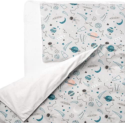 FlyIdeas Baby Bettwäsche Komplett Set 100x135 cm, 100% Reine Zert. Baumwolle Baby Decken Set mit Kissenbezug fur Neugeborenen Kinderbett Stubenwagen & Wiegen, Made in EU