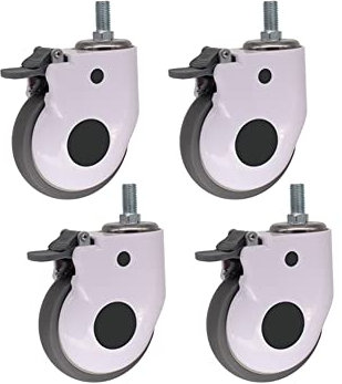 Rollen Für Medizinische Betten 5 Zoll 125mm M16-Gewinde Stumm Gummirollen Mit Bremse Schwerlast Laufkatzenrad Lenkrollen 120 Kg Pro Rad Für Medizinprodukte Beauty-Ausrüstung (4 Stück)