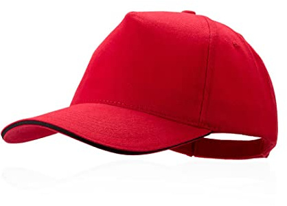MIBANDERA Cappellino a 5 pannelli 100% cotone pettinato, con sandwich a colori e imbottitura in visiera. Fori di ventilazione ricamati e chiusura regolabile. Berretto uomo, berretti donna.