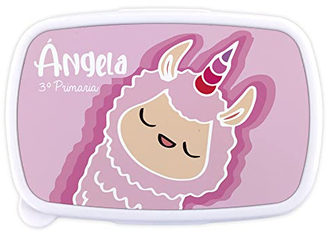 LolaPix Lunch Box Licorne. Boîte à Lunch pour Enfants. Lunch Box Personnalisée vec Nom. Convient aux Micro-Ondes et ne Contient BPA, ni phtalates, ni métaux Lourds. Ami des alpagas