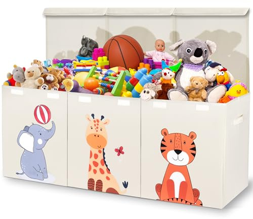 Zebra Baby Toy Storage Organizer for Kids and Toddlers, 40 x 13.5 x 16.5 - Large Collapsible Toy Chest for Living Room - Box, Bin, Organizer for Boys and Girls, Extra Big