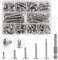 119 Vis Autoperceuses à Tête Plate, M5.5 Vis Autotaraudeuse en Acier Inoxydable Hexagonale, Vis Autoperceuse Kit avec Boîte en Plastique, pour Plastique, Bois, Machines, Construction