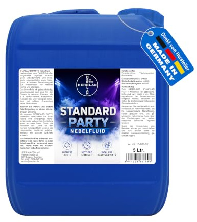 HERRLAN STANDARD PARTY Liquide à fumée universel à base d'eau 5 l Inodore et biodégradable Fabriqué en Allemagne