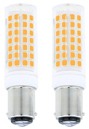 Lamsky BA15D Led Bulbs 6W Dimmable 120V,B15 Double Contact Bayonet Base,Soft Warm White 3000K,60W JD Type T3/T4 Halogen Equivalent Replaces for Sewing Machine(2-Pack)