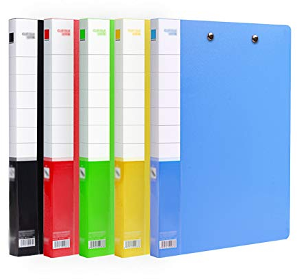 Klemmbrett-Ordner, Aktenordner, 20 Packungen Kunststoff-Ordner, gemischte Farben, Klemmbrett, Doppelordner, Datenorganisation, Ordner for Büro, Schule und Unternehmen