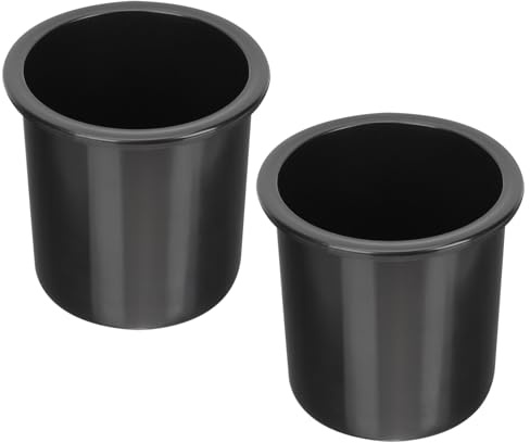 Holibanna Plastic Recessed Cup Holder 2pcs Black Drop-In Insert for Sofa RV