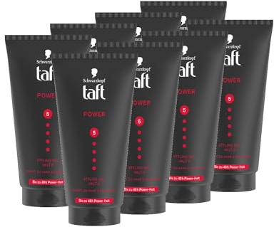 Schwarzkopf TAFT Gel Power (8x 150 ml), Haargel für bis zu 48 Stunden starken Halt, sanft zu Haar und Kopfhaut, veganes, Gel