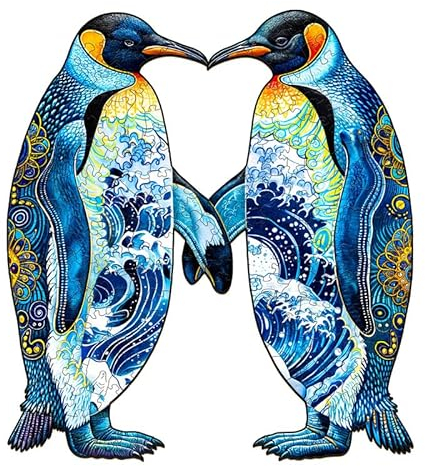 Jigfoxy Holzpuzzle Erwachsene, Pinguine Holz Puzzle Erwachsen, Wooden Puzzle Holz Puzzle Erwachsen Und Kinder, Einzigartiges Lernspielzeug in Tierform für Freunde der Familie L-34 * 30.6cm-250pcs