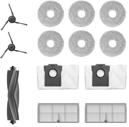 Dreame Zubehörset für X40 Master Roboter Enthält 6x Mopptücher (3 Paar), 2x Filter, 2x Seitenbürsten, 2x Staubbeutel, 1x Hauptbürste, Original Dreame Zubehör