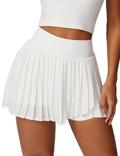 SEAUR Tennisrock Damen mit Hose Plissiert Sportrock Golfrock Tennis Skort Sport Laufrock mit 1 Tasche Workout Running Minirock - S-XL