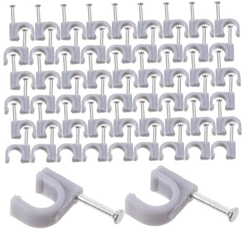 ULTECHNOVO 100piezas Grapas Para Cables De Clavo Clips De Cable De Extensión Para Pared Sujetacables De Media Pinza Accesorios De Instalación