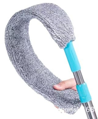 Spazzola a mano retrattile per la polvere sotto gli elettrodomestici, in microfibra, con asta di estensione (da 91 a 124 cm), spolverino per la pulizia di letti, soffitti alti e mobili, tenda
