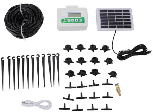 QERLONG Solar Powered Irrigation System, Automatic Watering Timer, Smart Water Conservation, Customizable Watering Schedule, Garden Sprinkler