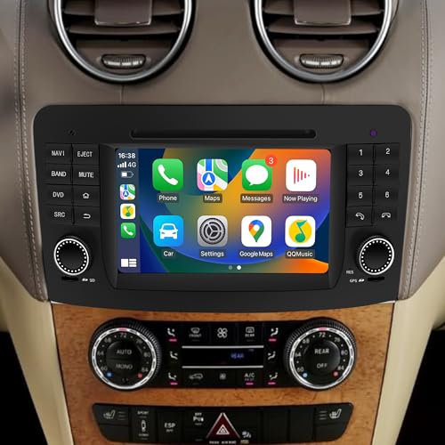 W164 X614 Radio Replacement for Mercedes GL ML ML280 ML300 ML320 ML350 ML400 ML420 ML500 Car Stereo Installation Kit Upgrade Kit 7 inch Touchscreen Apple CarPlay Andriod Auto Support Backup Cameras