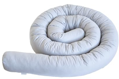 LOOLAY Stilvoller Zugluftstopper – Rolle aus Bio-Baumwolle – Handgefertigtes Deko-Kissen(Grau 400 cm)