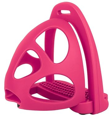 AK CagePro - Staffe per cavalli in plastica leggera, coppia di staffe resistenti con gabbia di sicurezza per allenamento equestre e trail riding AKRS-6045-01 (rosa, 12 cm)