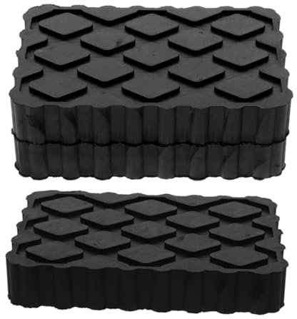 SOIMISS Almohadillas De Goma para Gato Hidráulico Negro 120x80x20 Mm, Soporte Antideslizante para Elevadores De Coches y Caravanas, Bloques Niveladores Resistentes para Uso Mantenimiento Vehicular