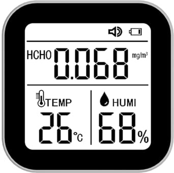 BELOWSYALER Monitor dell'aria interna, rilevatori di formaldeide, monitor di inquinamento, misuratore di temperatura e umidità, tester, HCHO