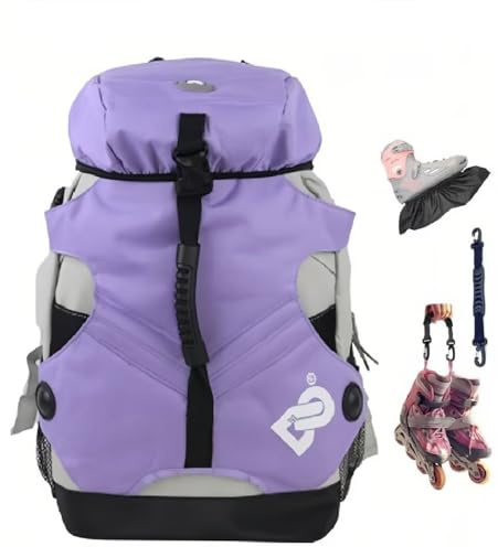 ZBH1985 Professionell inline-skridskoåkning reseryggsäck (lila under 40/7)