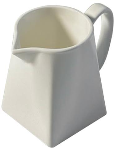 HOMOBABE Mini Jarra de Cerámica Diseño Minimalista y Boquilla Delgada de 230 Ml para Servir Leche y Café en Casa Oficina