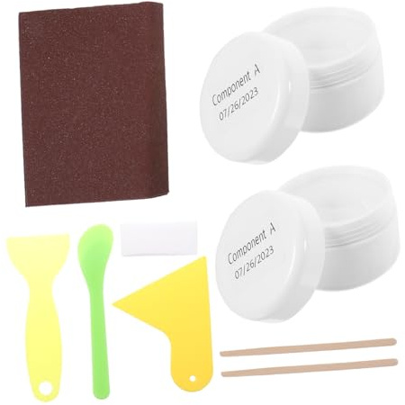 NUOBESTY Kit Riparazione Per Piastrelle e Vasche Da Bagno Vernice Bianco Inodore Per Ceramica e Acrilico Crepe e Graffi in Cucina e Bagno Facile Applicazione e Finitura Lucida