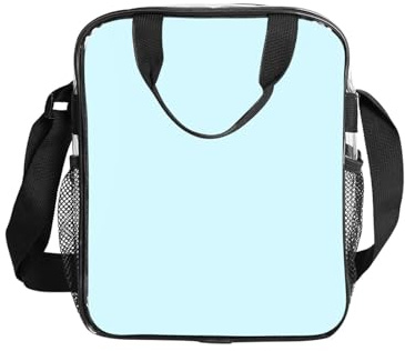 WBQLSL Tinta unita piccola stampa fresca Borsa a tracolla trasparente Borsa a tracolla con cerniera e tracolla per donne uomini lavoro shopping