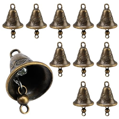 11Pcs Craft Bells Vintage Brass Hanging Bell Small Jingle Bells for Home Decoration Wind Chimes for Christmas Decorative DIY Crafts Ornaments